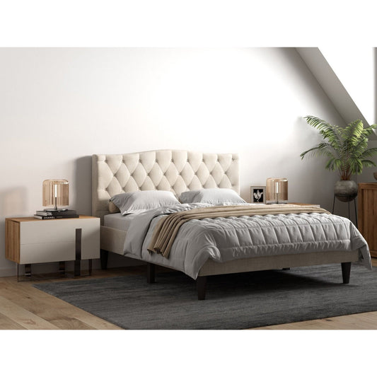 Barkby - Fabric - Bed - Beige