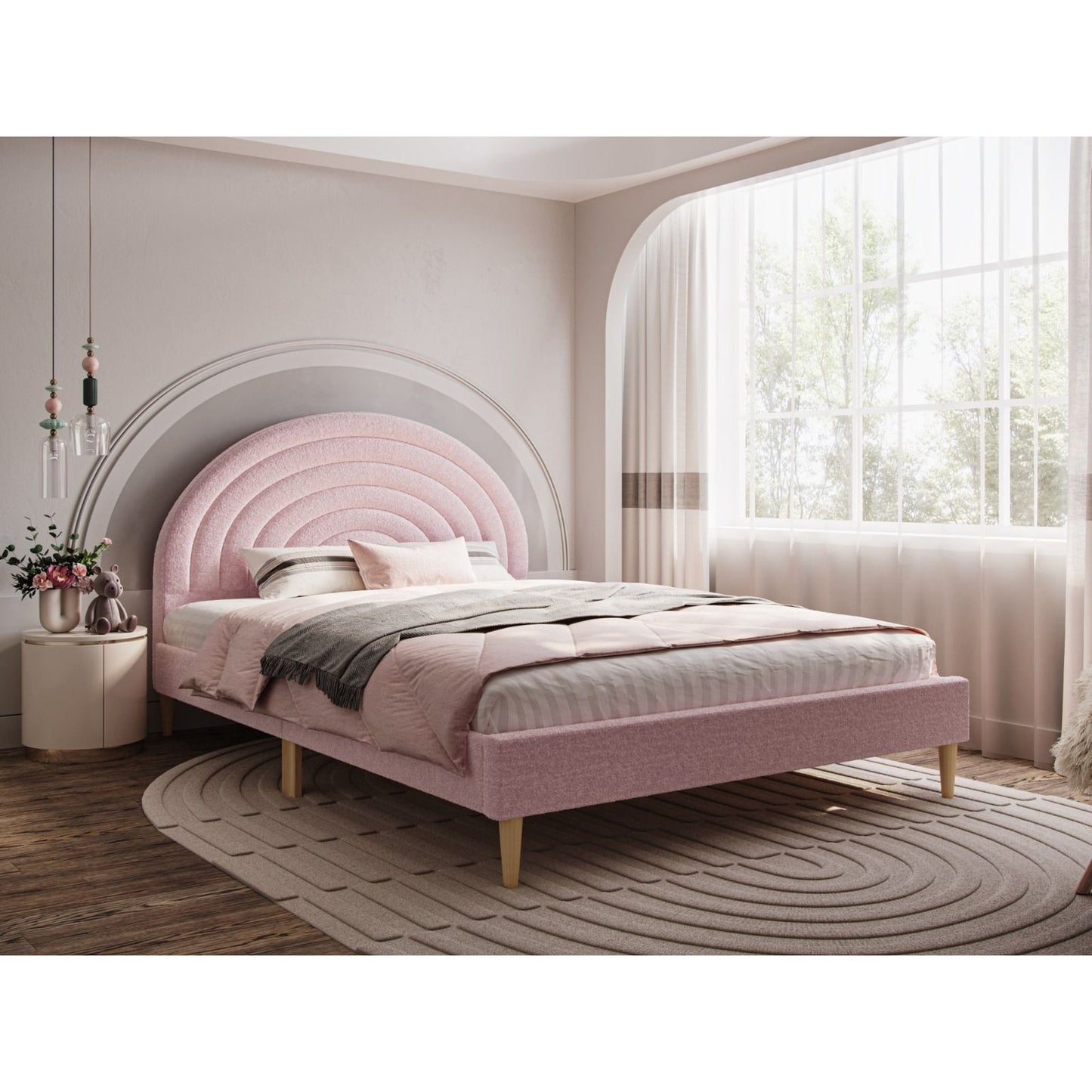 Ava - Boucle - Double - Bed