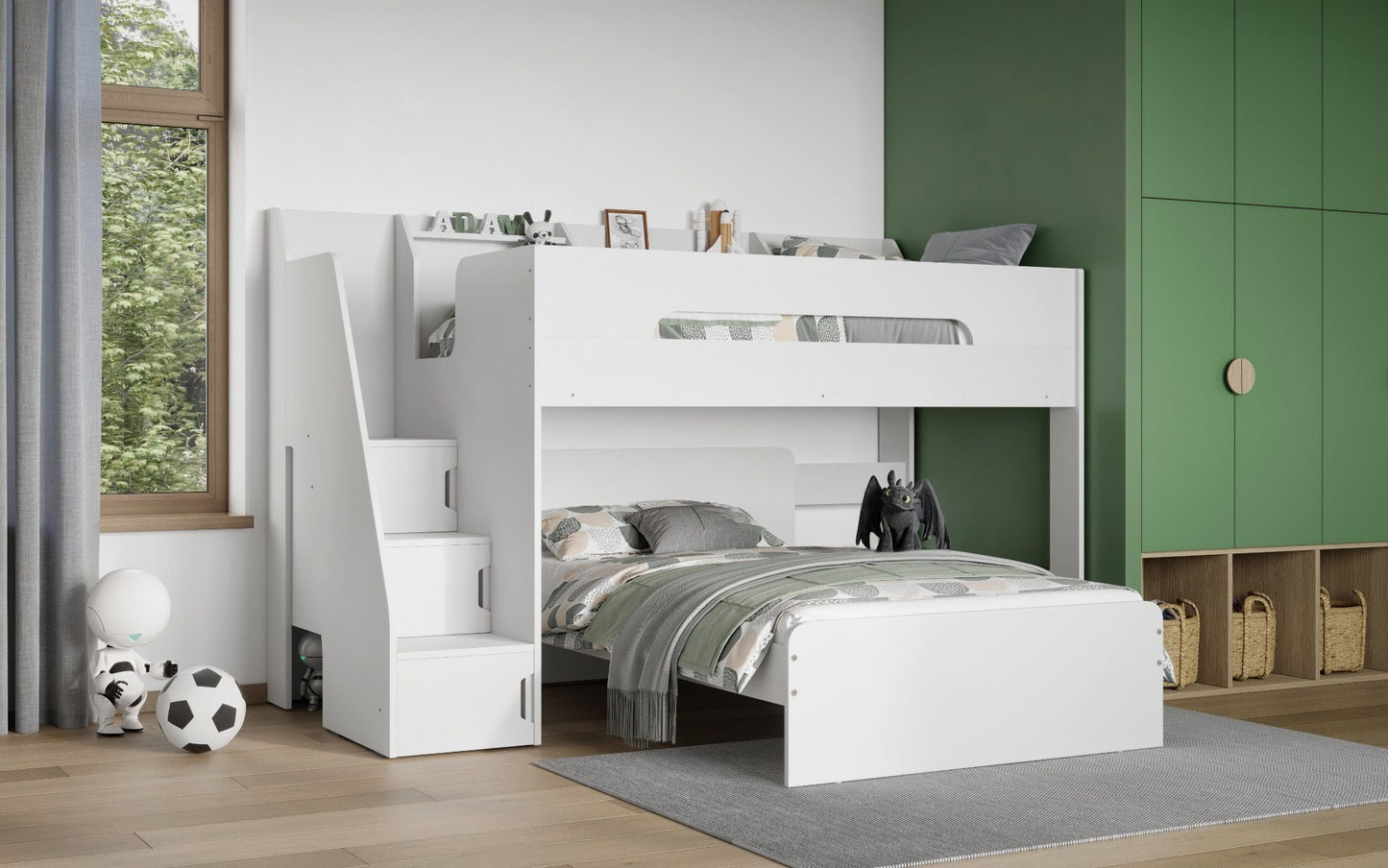 Stepaside - L Shaped Triple Sleeper - With Storage