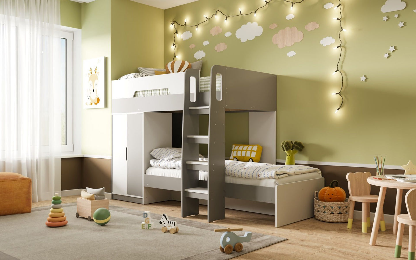 Benito - Bunk Bed - White/Grey