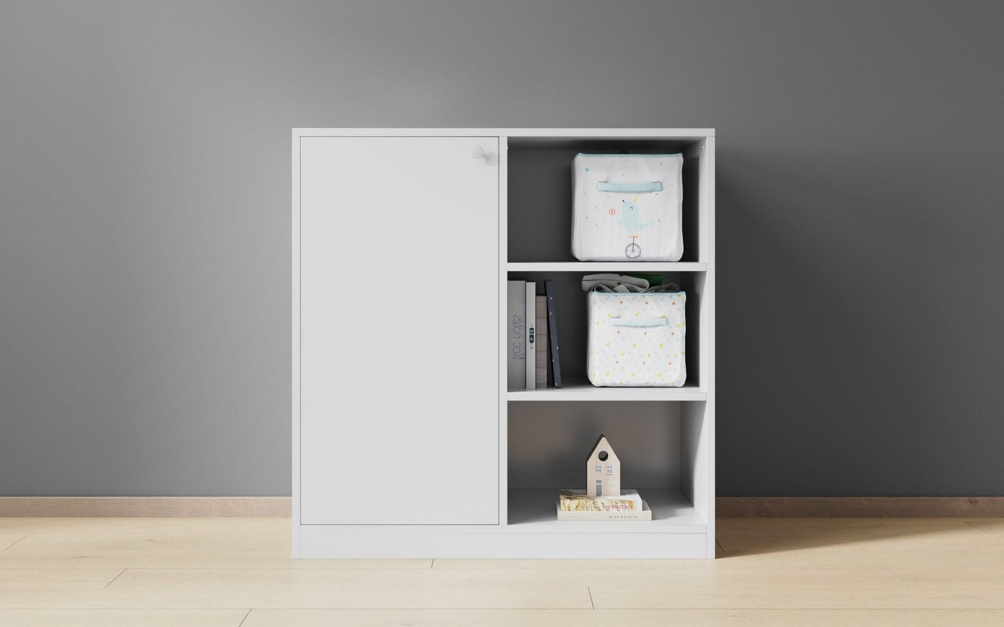 Wizard- Cupboard And Bookcase - White