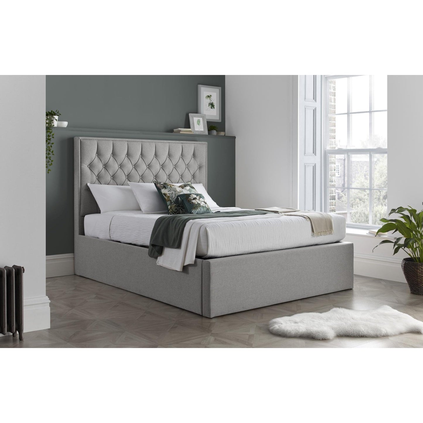 Wilson - Fabric Ottoman Bed - Grey