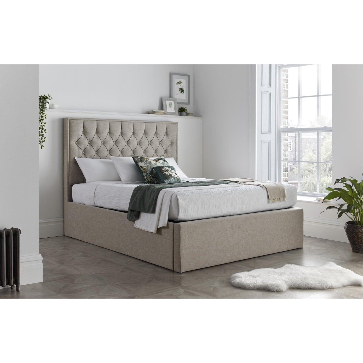 Wilson - Fabric Ottoman Bed - Oatmeal