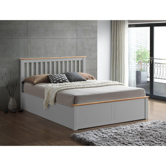 Malmo Pearl Grey Wooden Ottoman Bed