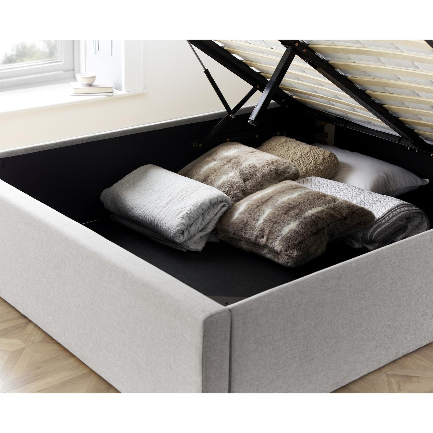 Wilson - Fabric Ottoman Bed - Grey