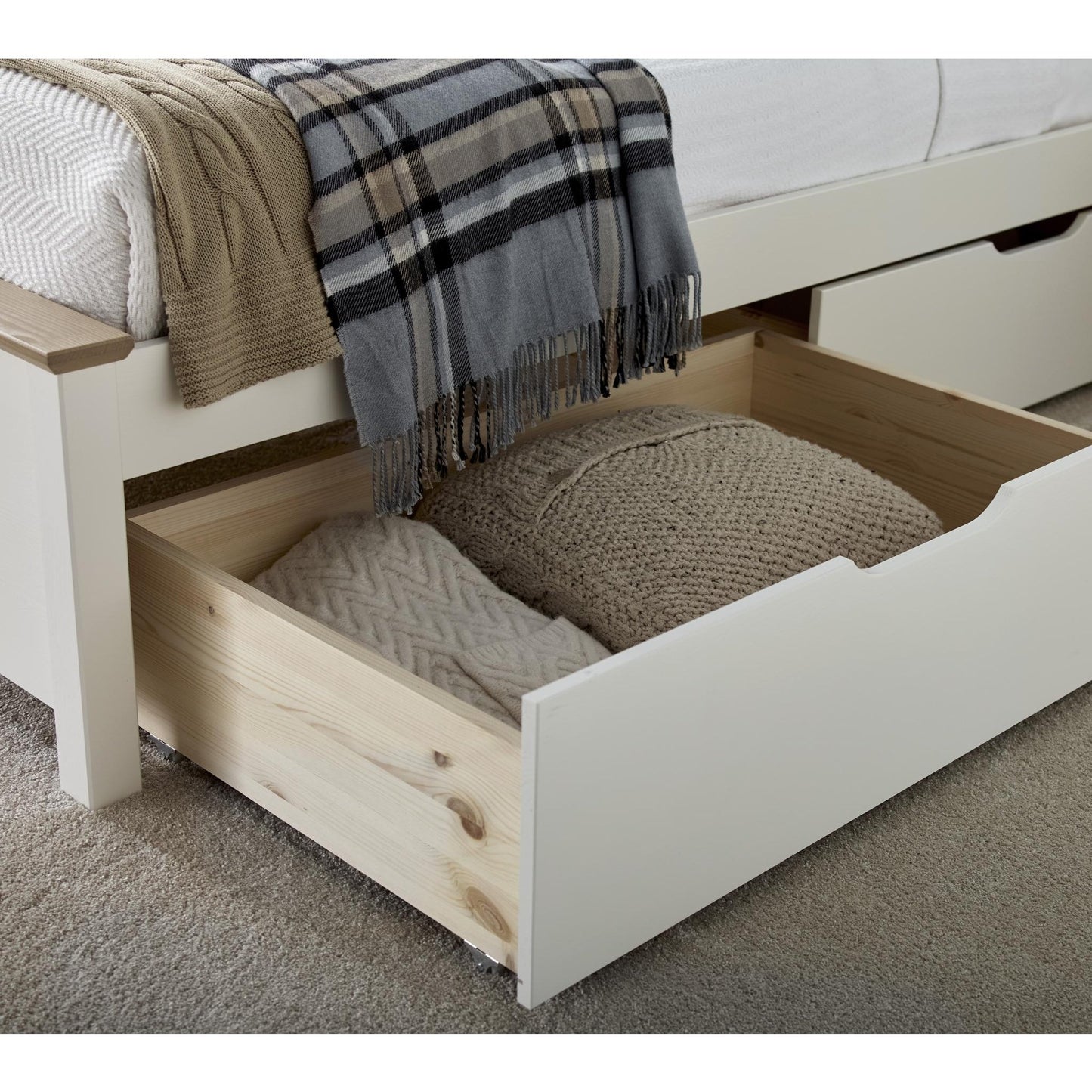 2 Chester White Under-bed Storage Drawers