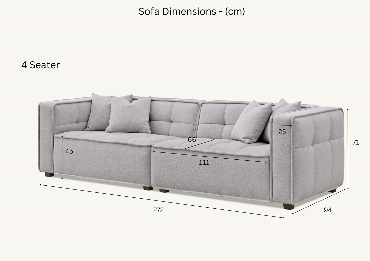 Aluxo - Murray Sofa Range in Putty Boucle Fabric