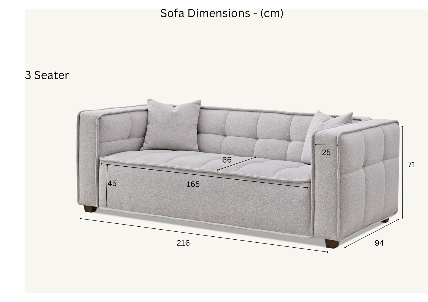 Aluxo - Murray Sofa Range in Putty Boucle Fabric