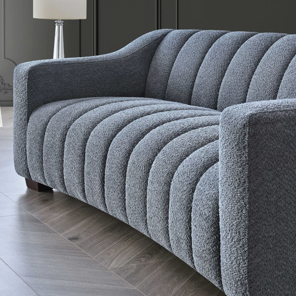 Aluxo - Astoria 3 Seater Sofa in Iron Boucle Fabric 