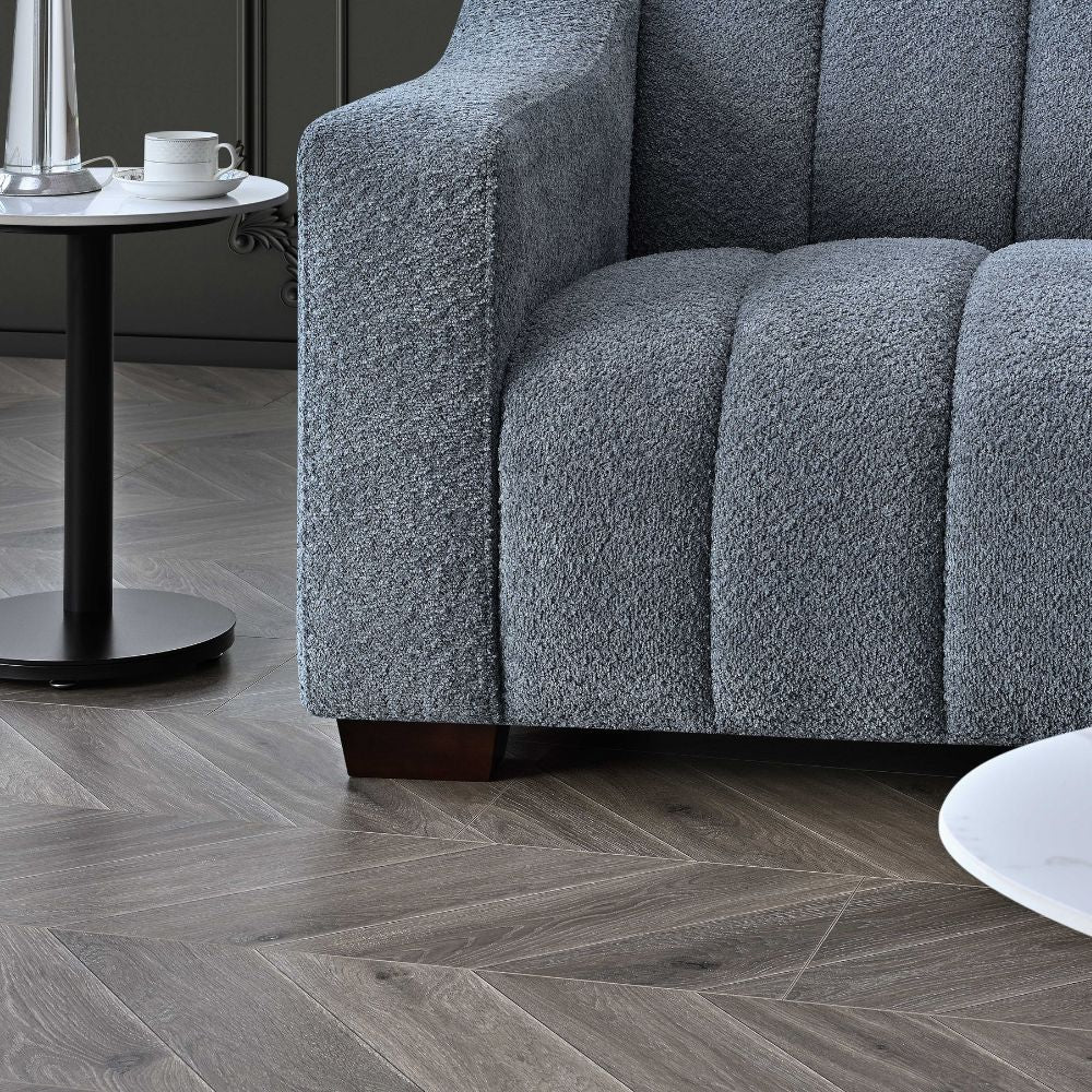 Aluxo - Astoria 3 Seater Sofa in Iron Boucle Fabric 