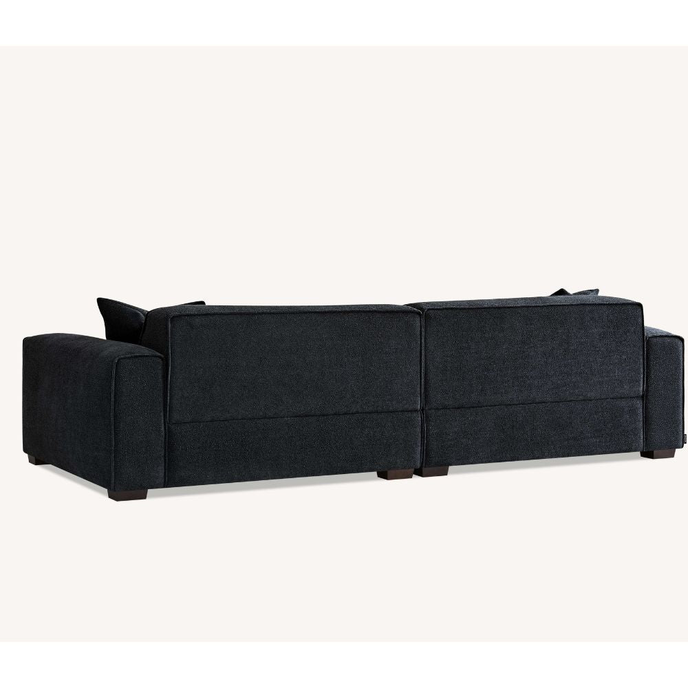 Aluxo - Dakota 3 seater with Chaise in Midnight Boucle 