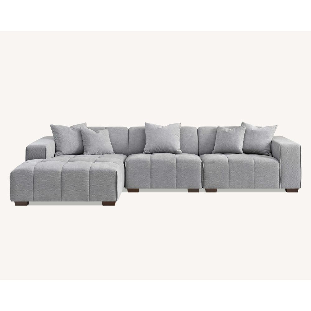 Aluxo - Leonard Left Hand Corner in Cloudy Grey Boucle 