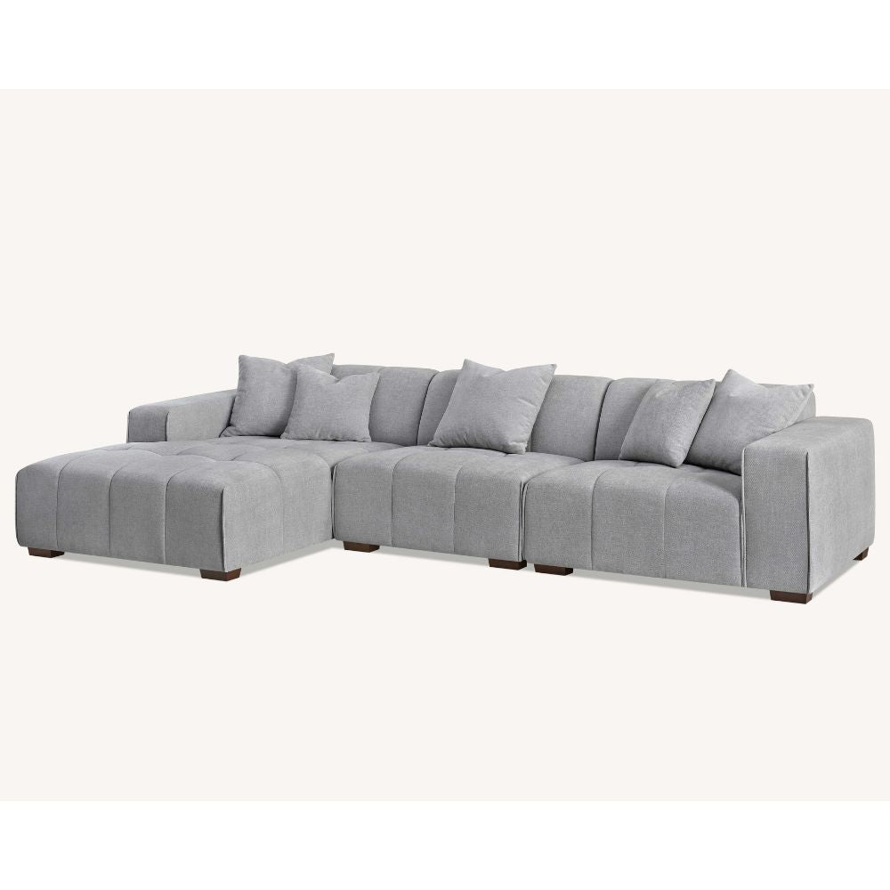 Aluxo - Leonard Left Hand Corner in Cloudy Grey Boucle 