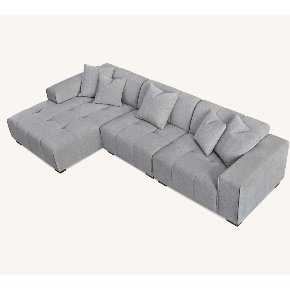 Aluxo - Leonard Left Hand Corner in Cloudy Grey Boucle 