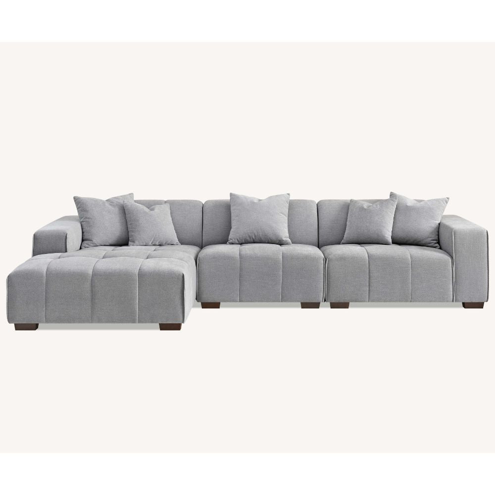 Aluxo - Leonard Right/Left Hand Corner in Cloudy Grey Boucle 