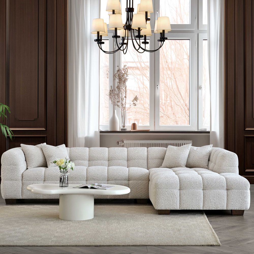 Aluxo - Tribeca Corner - Oatmeal Boucle Fabric