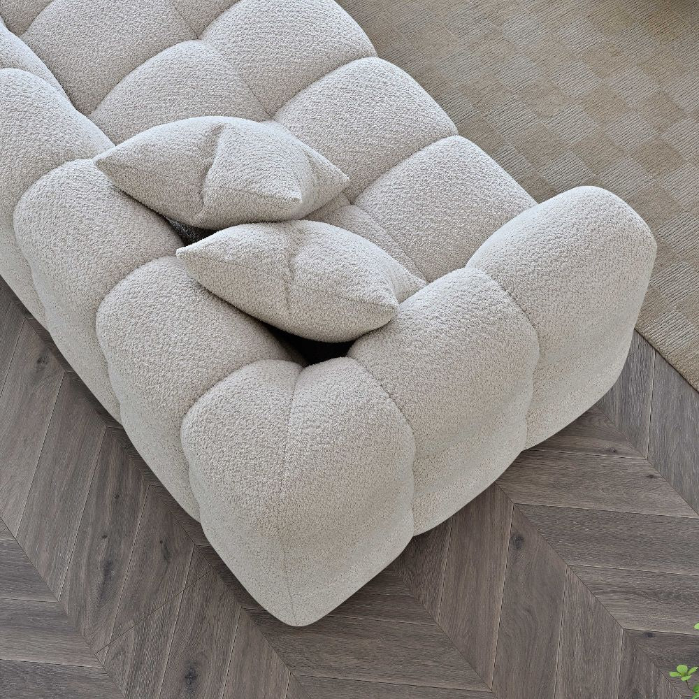 Aluxo - Tribeca Corner - Oatmeal Boucle Fabric