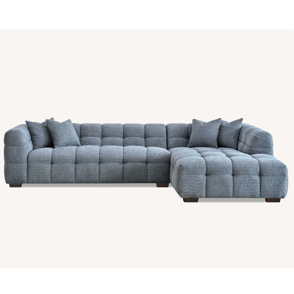 Aluxo - Tribeca Corner in Iron Boucle Fabric