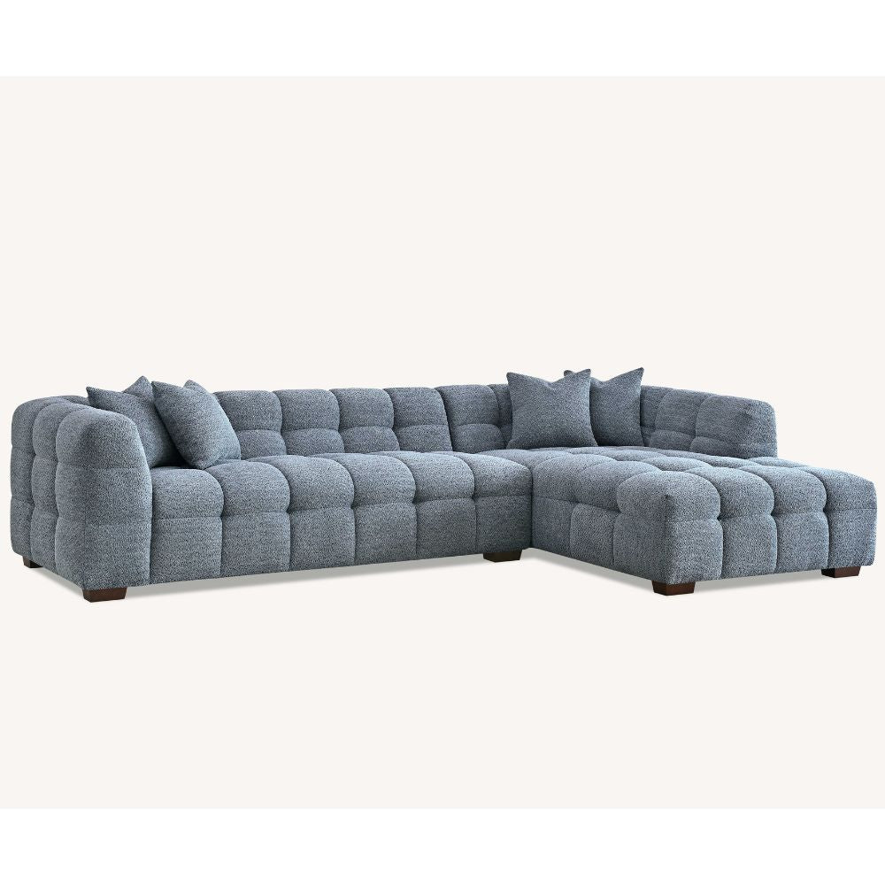 Aluxo - Tribeca Corner in Iron Boucle Fabric