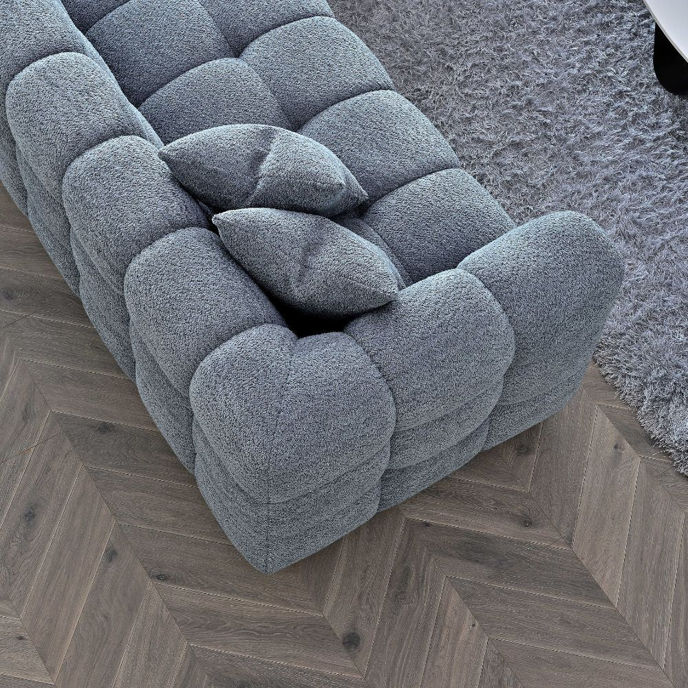 Aluxo - Tribeca Corner in Iron Boucle Fabric