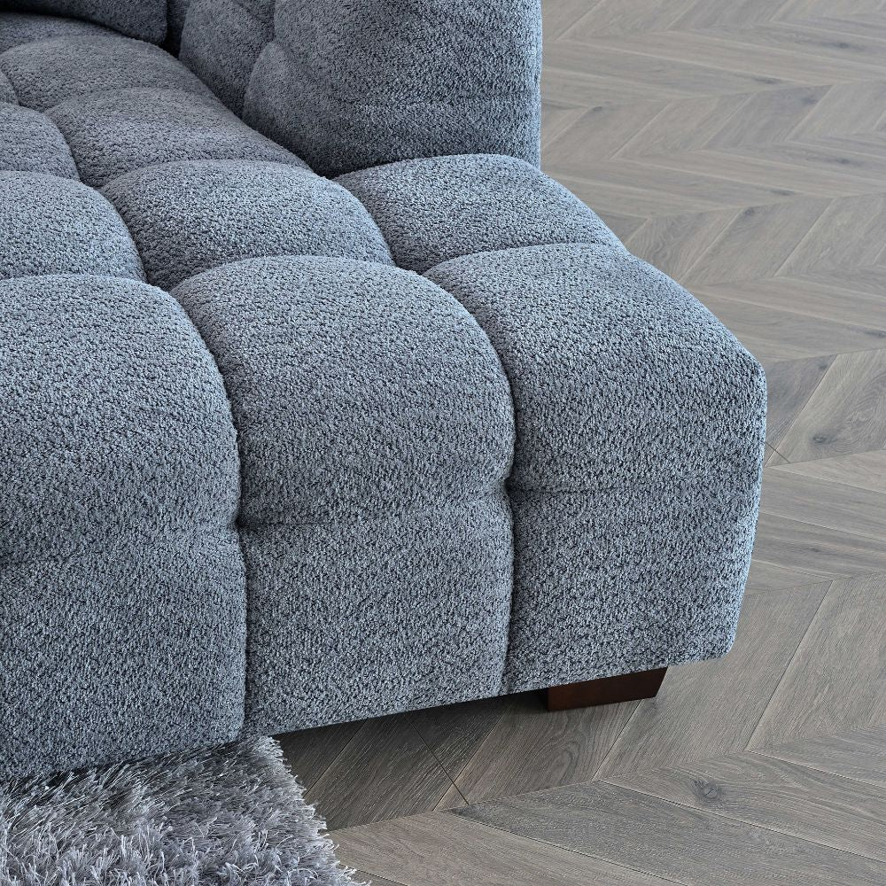 Aluxo - Tribeca Corner in Iron Boucle Fabric