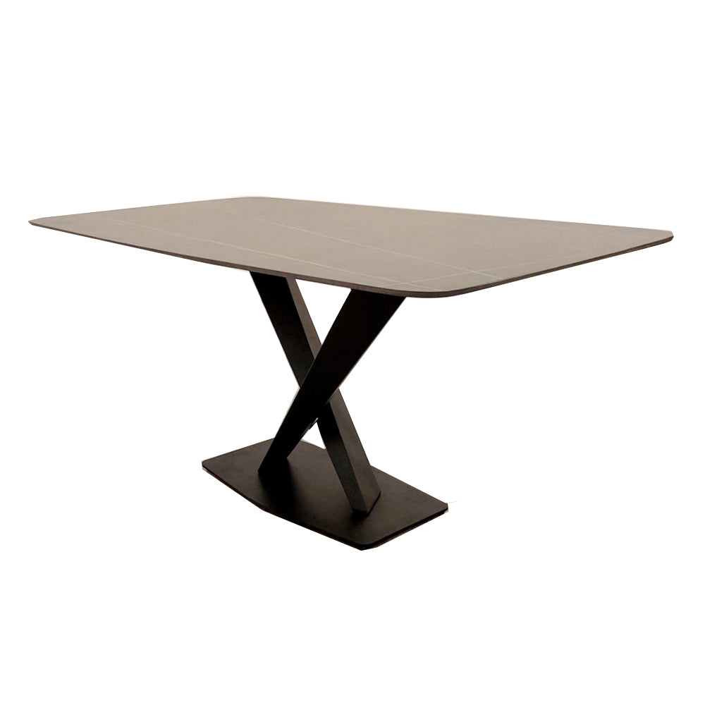 Apollo - 1.6m Black Dining Table with Black Sintered Stone 