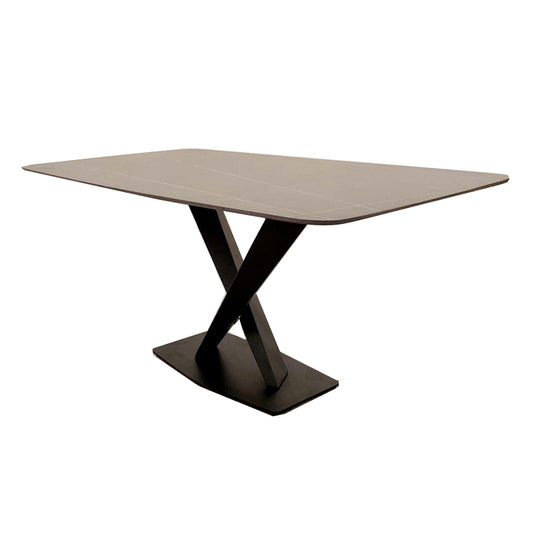 Apollo - 1.6m Black Dining Table with Black Sintered Stone 