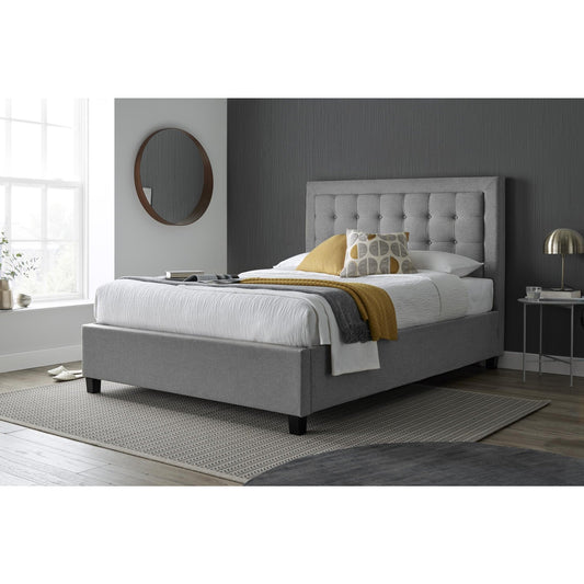 Brandon - Fabric Ottoman - Bed - Grey 