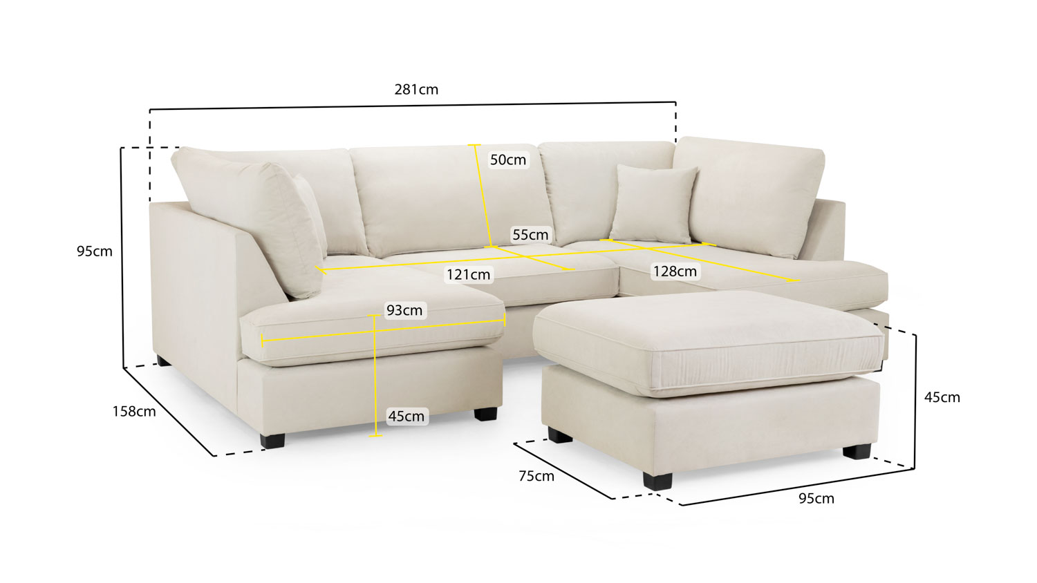Carnaby - Sofa - Beige - U Shape Corner 