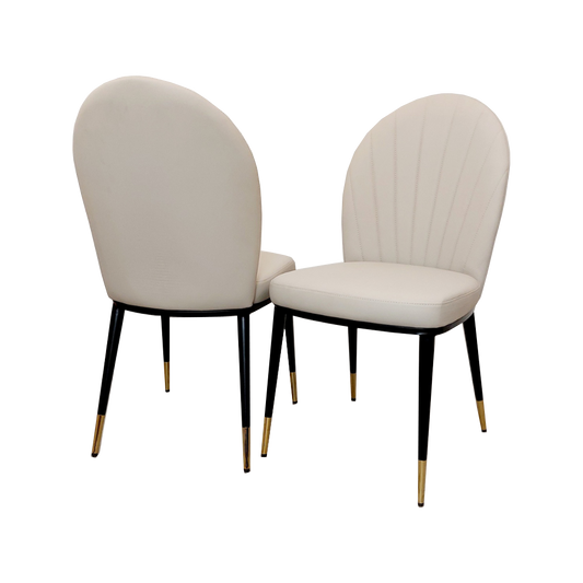 Etta - Leather Dining Chair - Beige