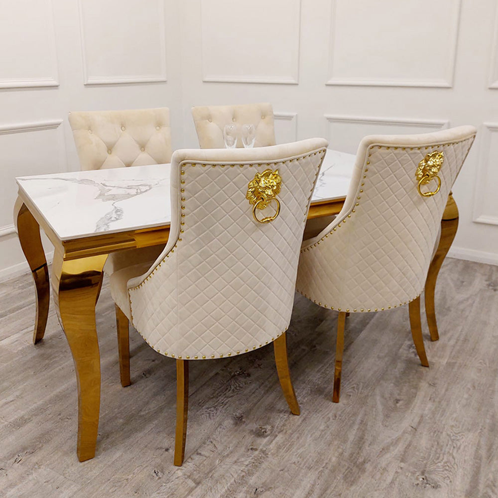 Louis - Gold Dining Table 