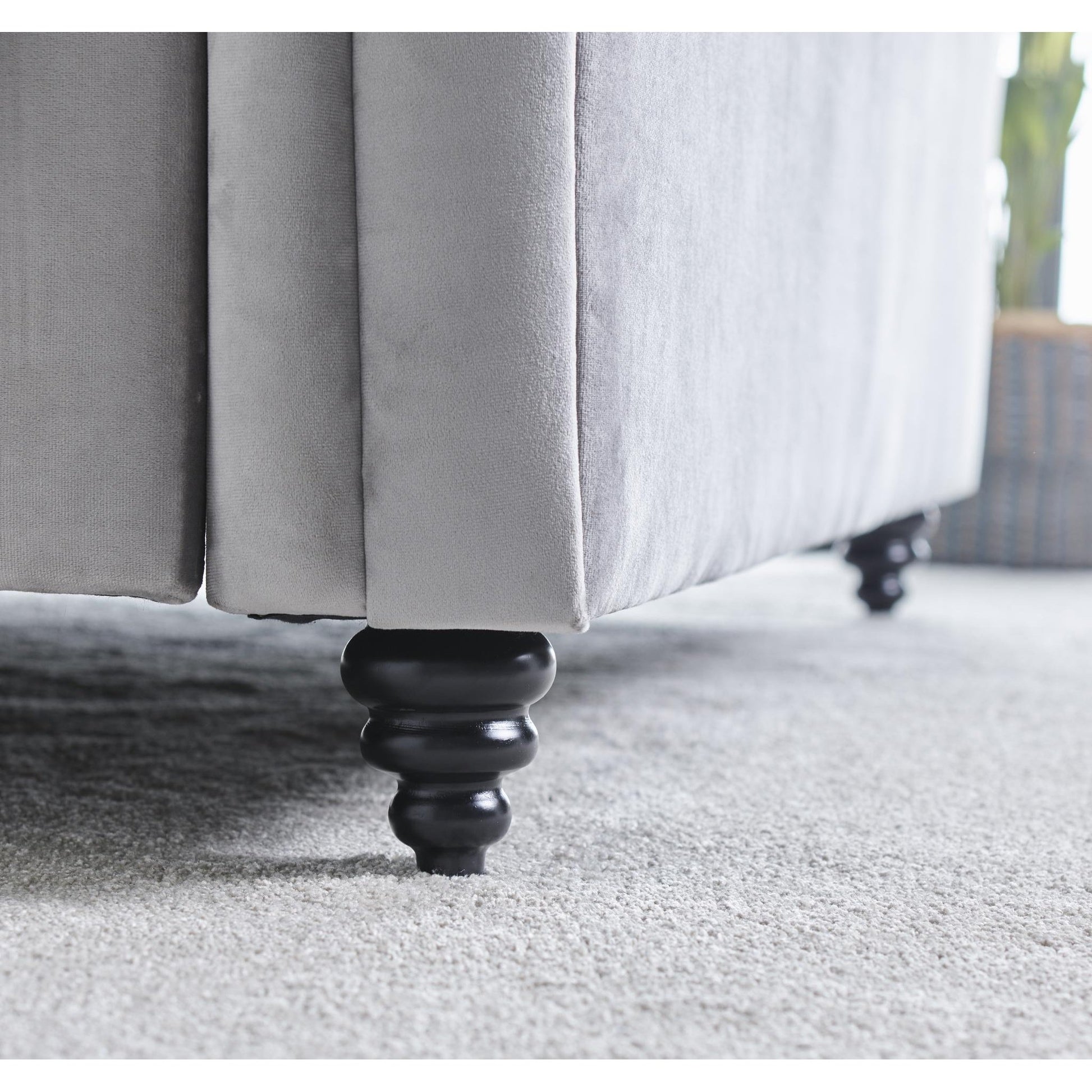 Osborne Grey Velvet Chesterfield Ottoman Bed 