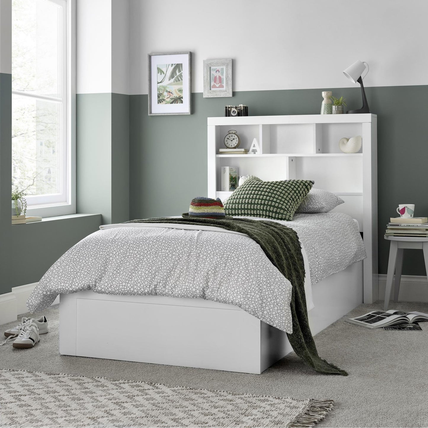 Oscar White Wooden Ottoman Storage Bed 