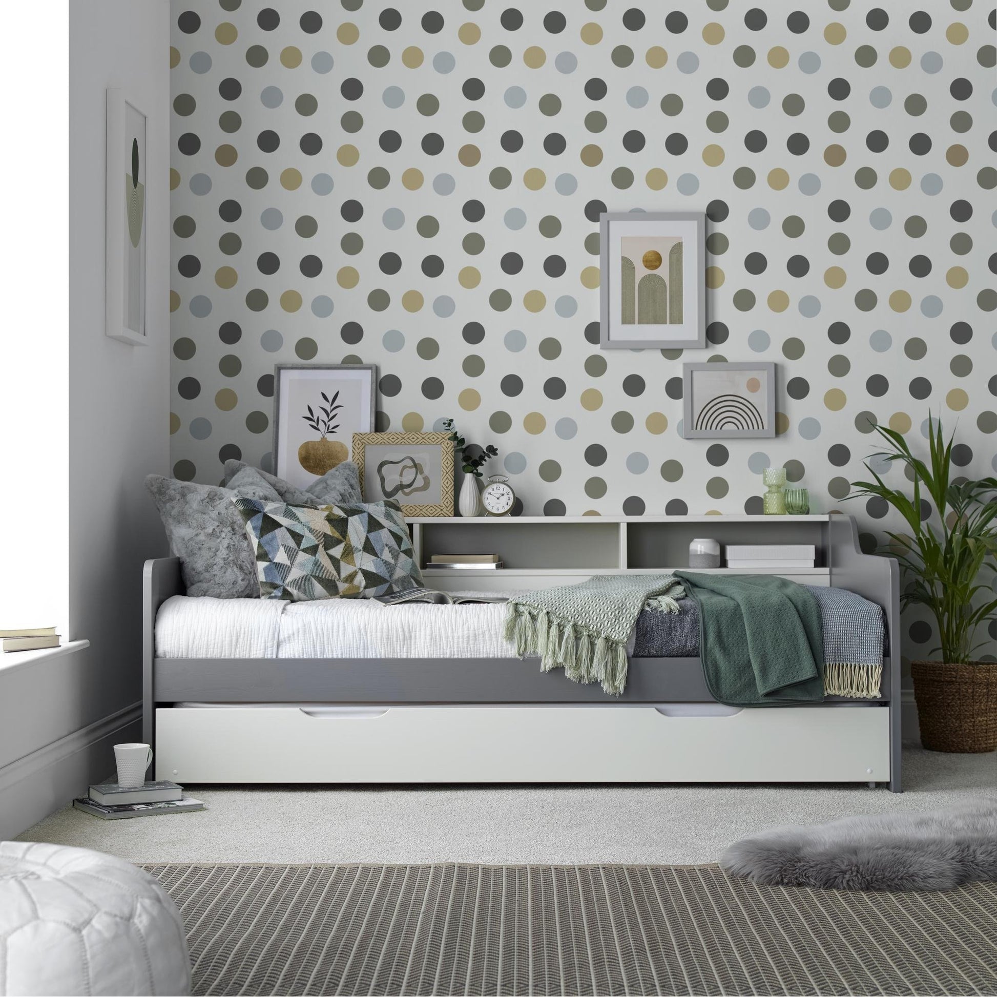 Tyler Grey and White Guest Bed 