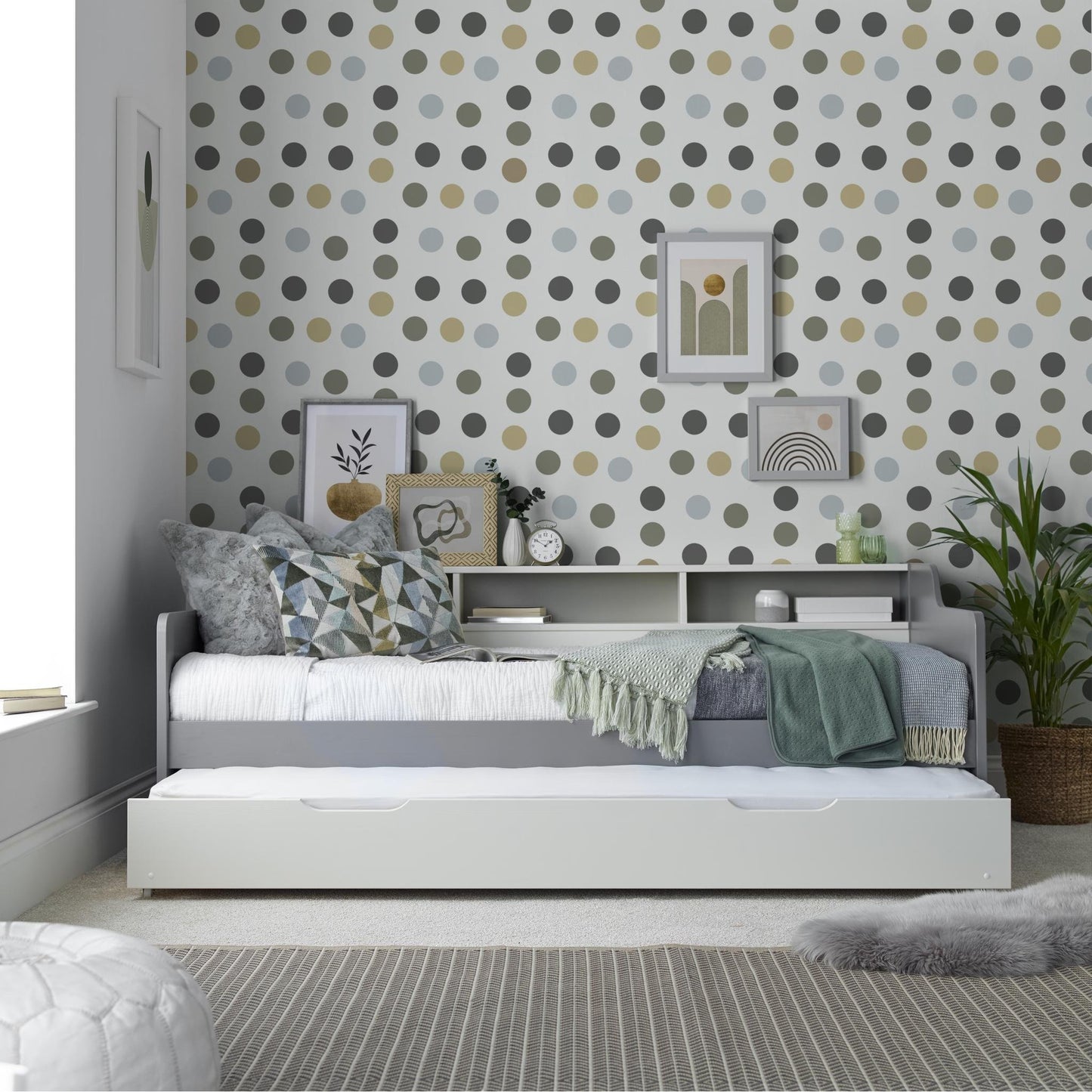 Tyler Grey and White Guest Bed 