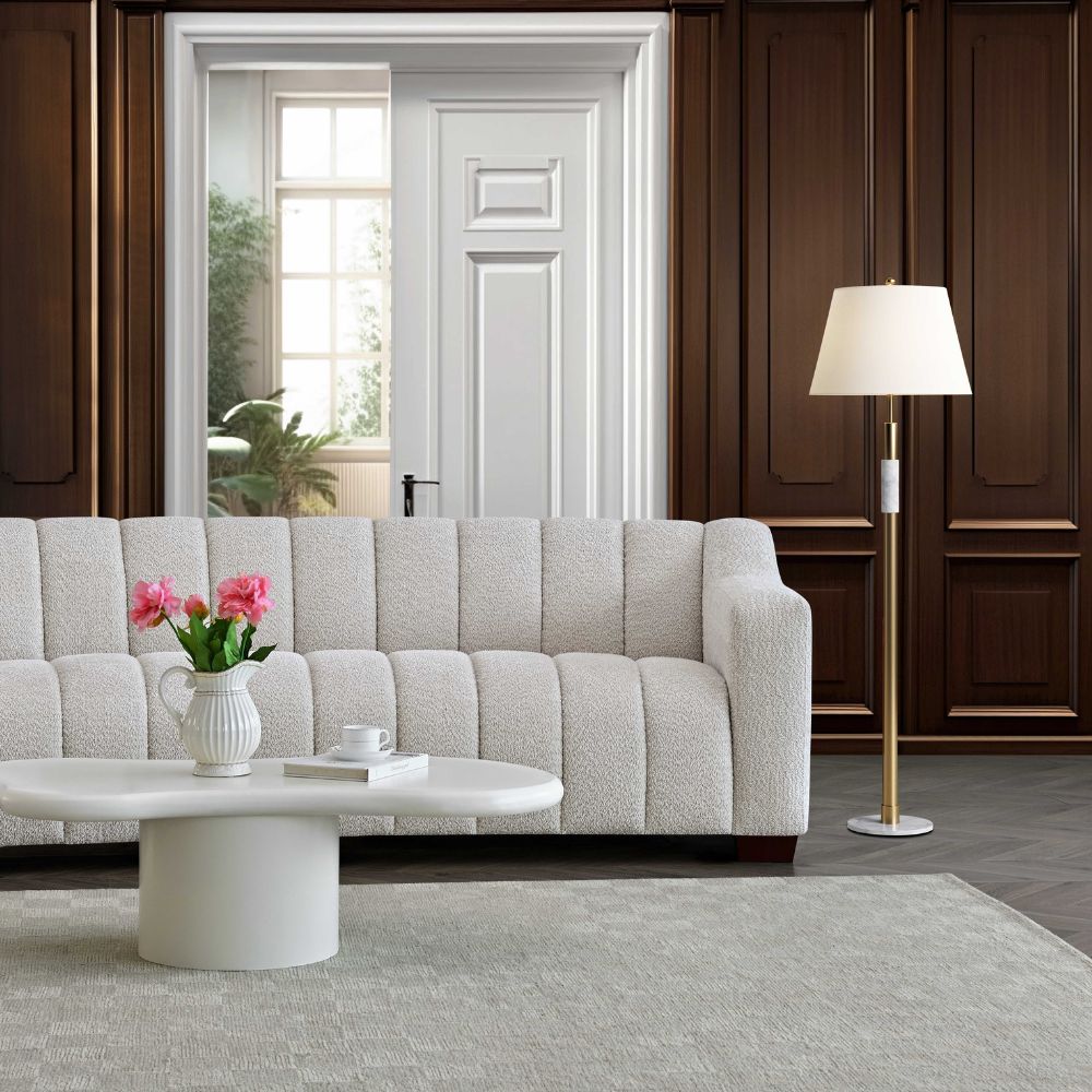 Aluxo - Astoria 3 Seater Sofa in Oatmeal Boucle Fabric