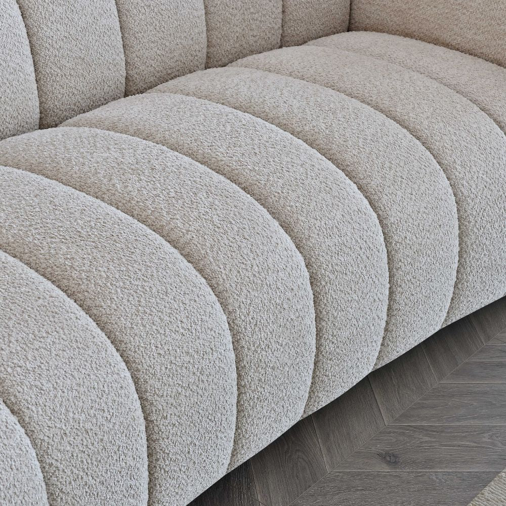 Aluxo - Astoria 3 Seater Sofa in Oatmeal Boucle Fabric