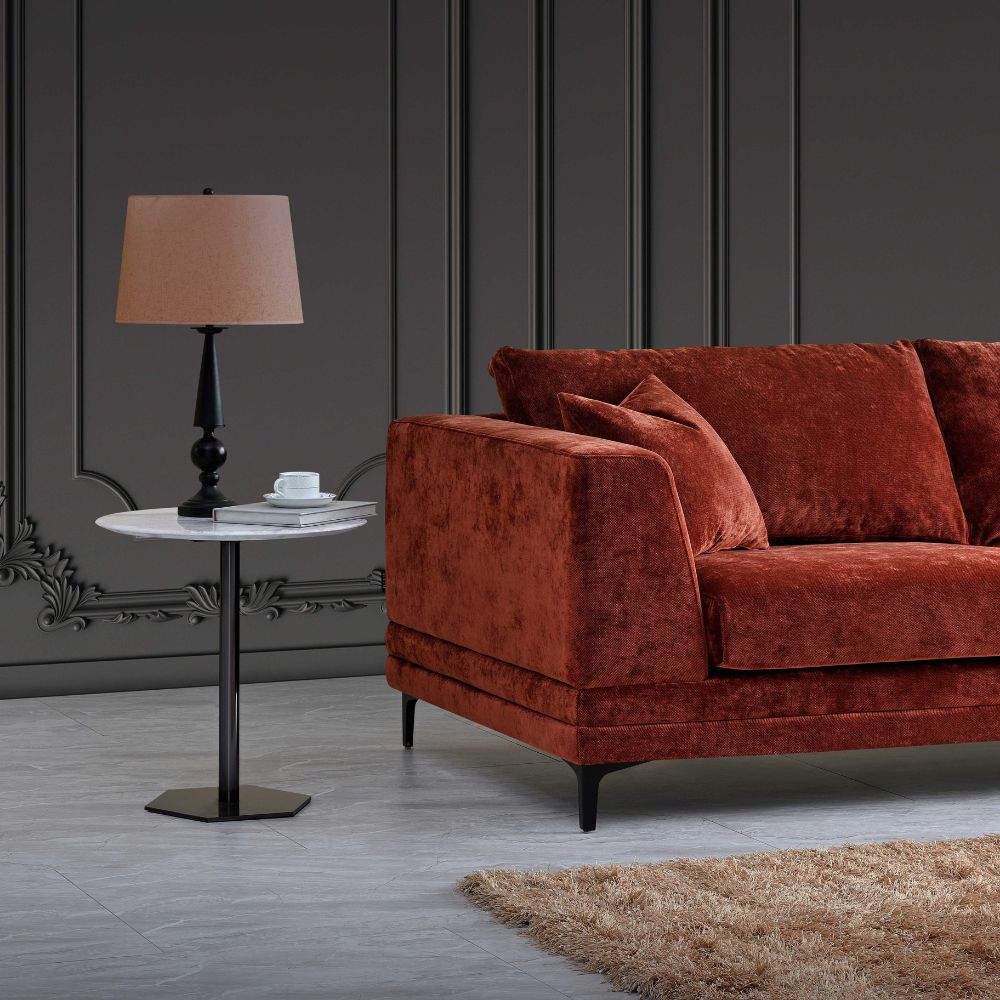 Aluxo - Lenox Sofa Range in Rust Velvet