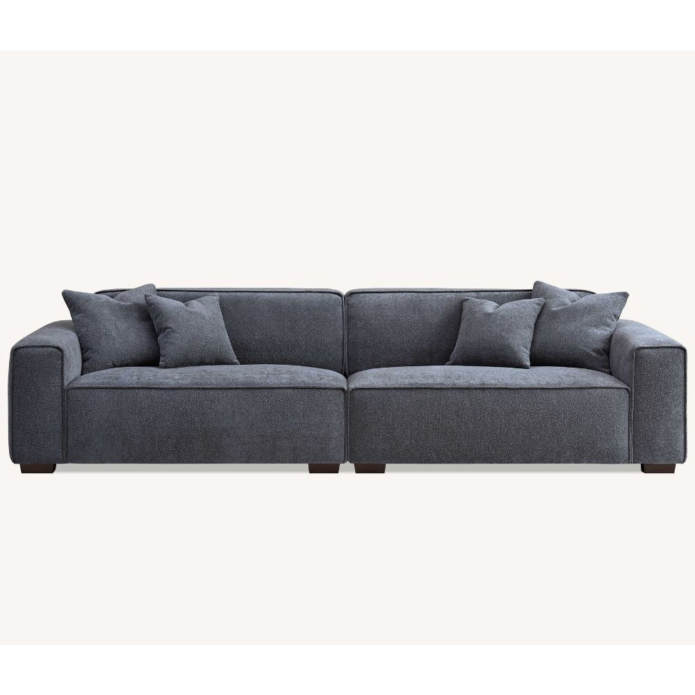 Aluxo - Dakota 4 Seater with Chaise in Charcoal Boucle