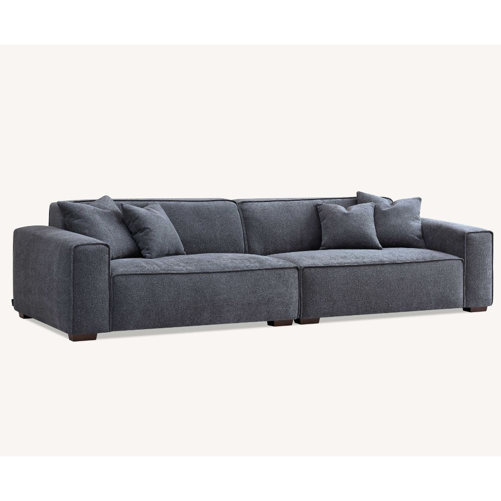 Aluxo - Dakota 4 Seater with Chaise in Charcoal Boucle