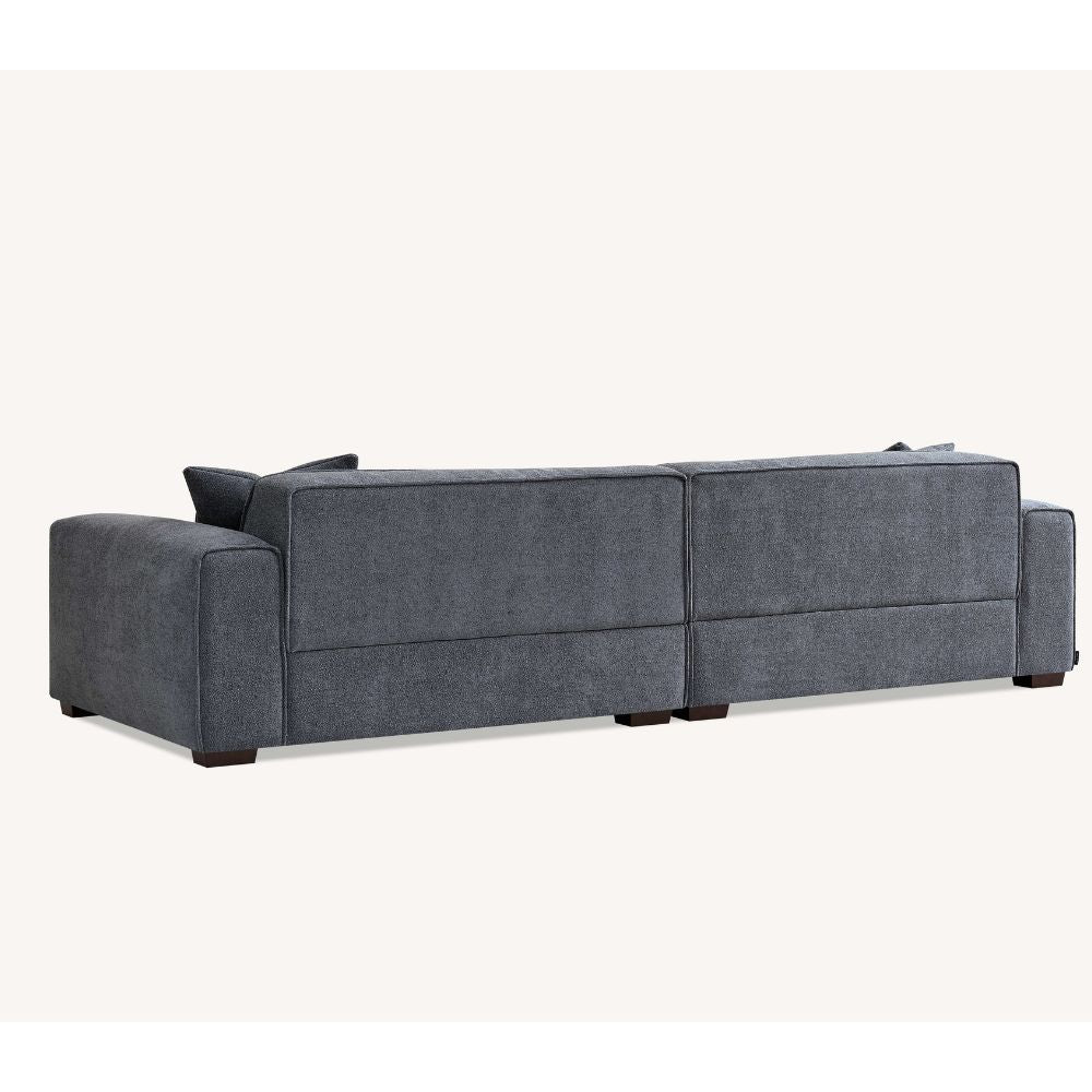 Aluxo - Dakota 4 Seater with Chaise in Charcoal Boucle