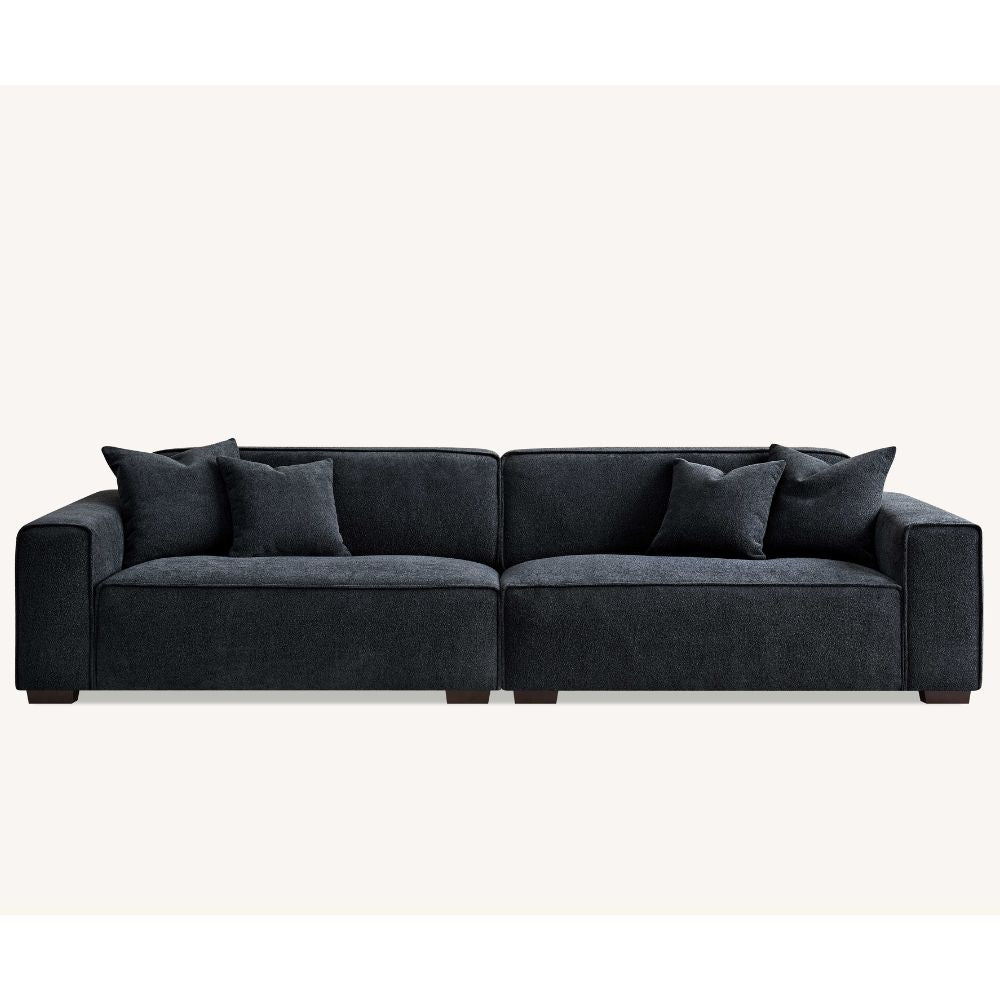 Aluxo - Dakota 4 seater with Chaise in Midnight Boucle