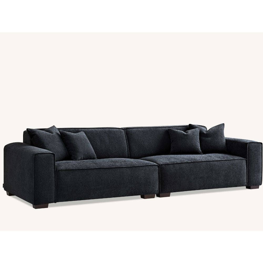 Aluxo - Dakota 4 seater with Chaise in Midnight Boucle