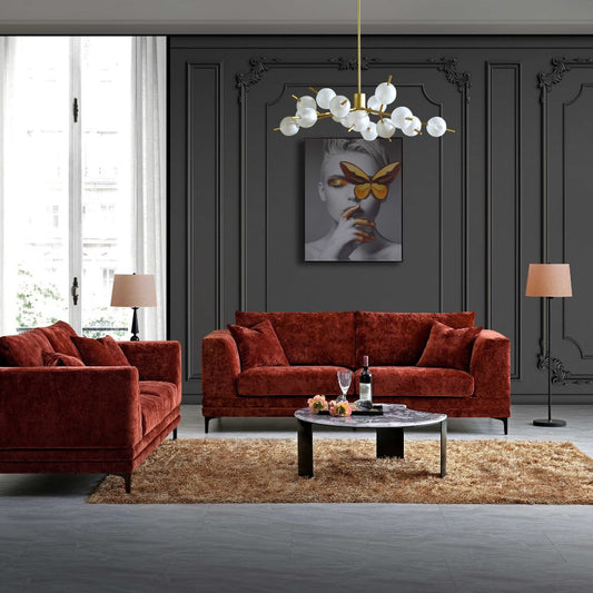 Aluxo - Lenox Sofa Range in Rust Velvet