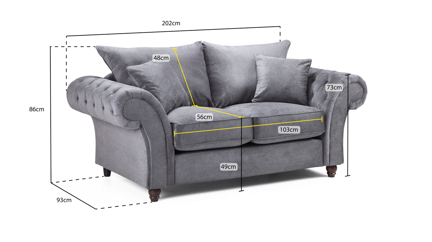 Windsor - Fullback - Sofa - Grey 