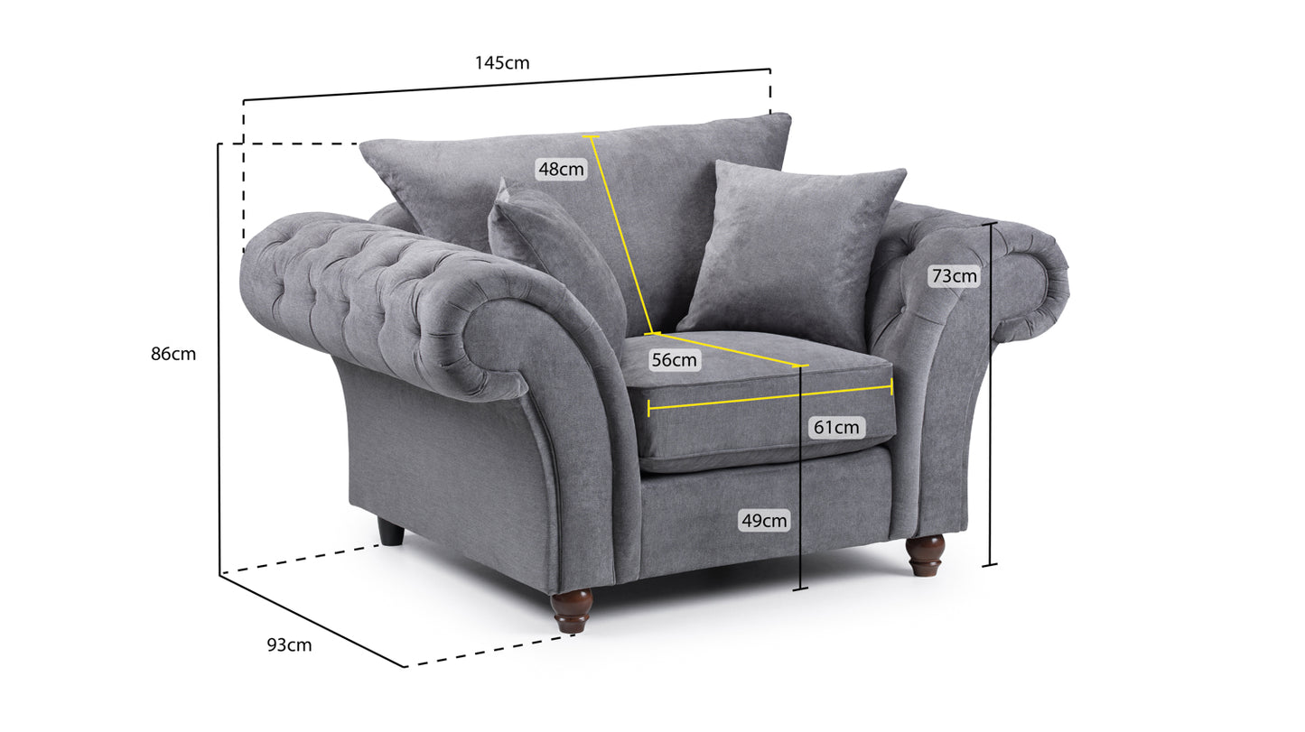 Windsor - Fullback - Sofa - Grey 