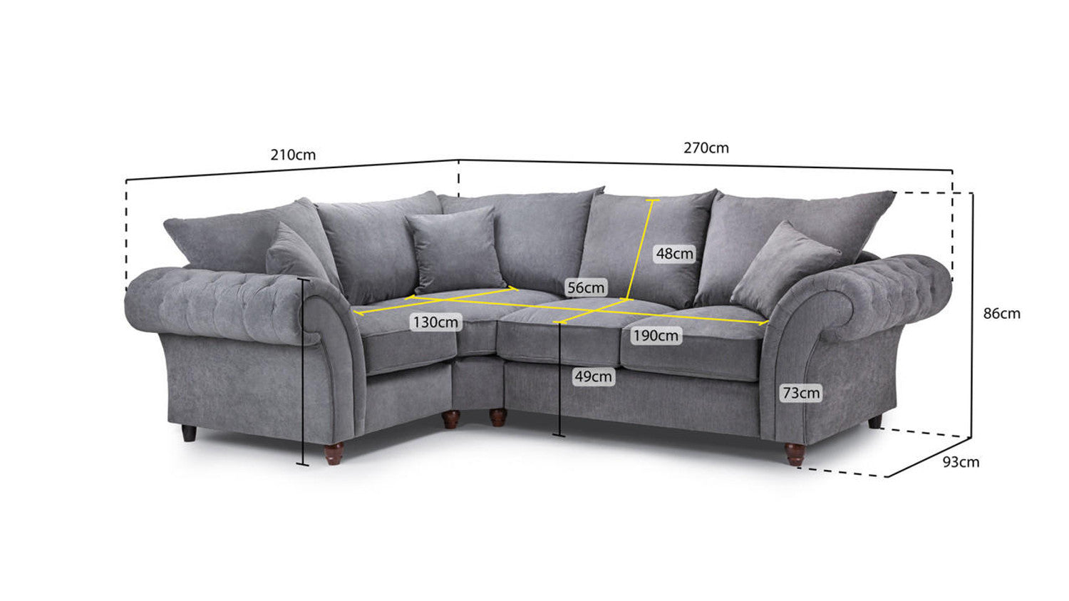 Windsor - Fullback - Sofa - Grey 