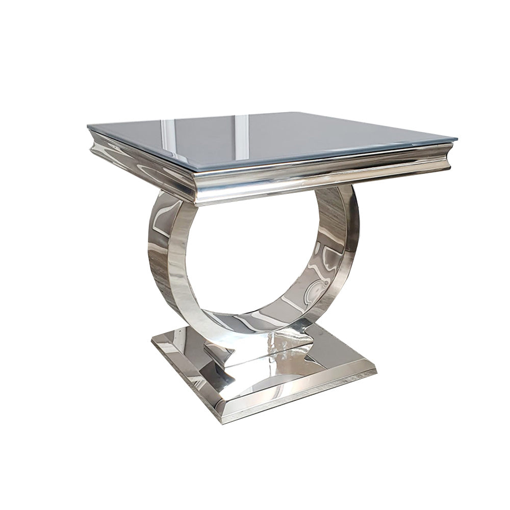 Arriana - Lamp Table - Grey Glass