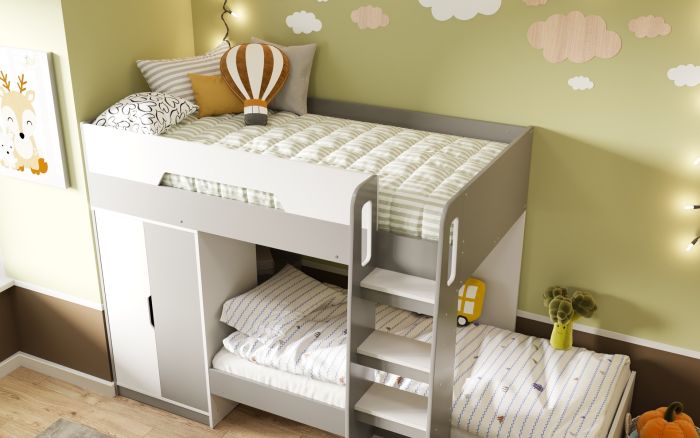 Benito - Bunk Bed - White/Grey