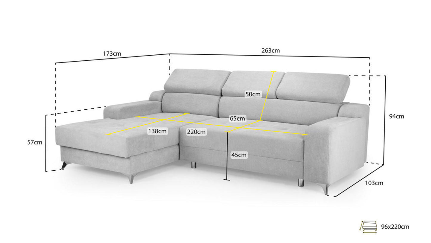 Dahlia - Electric Sofabed - Beige - Left/Right Hand Facing - Corner